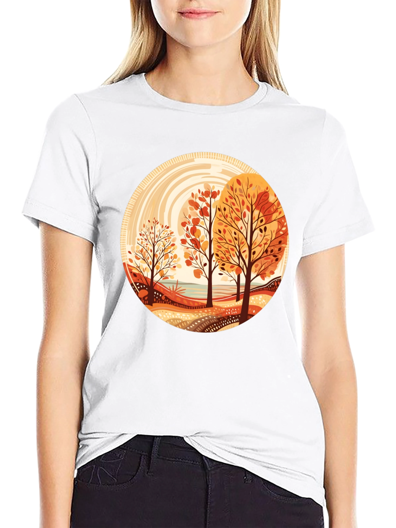 Autumn Trees Graphic Tee - Round Design