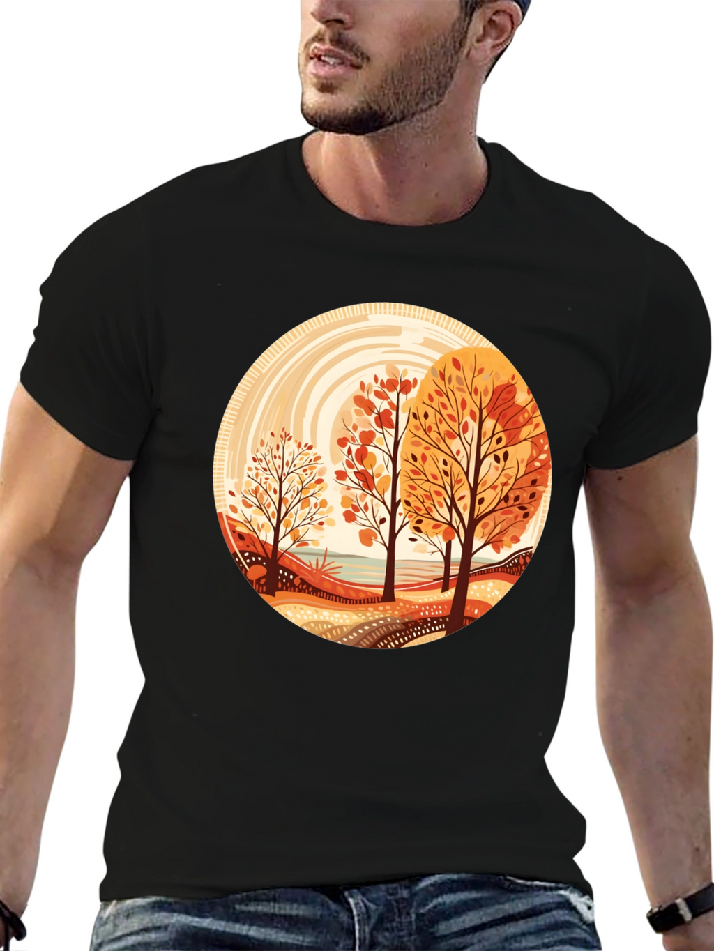 Autumn Trees Graphic Tee - Round Design