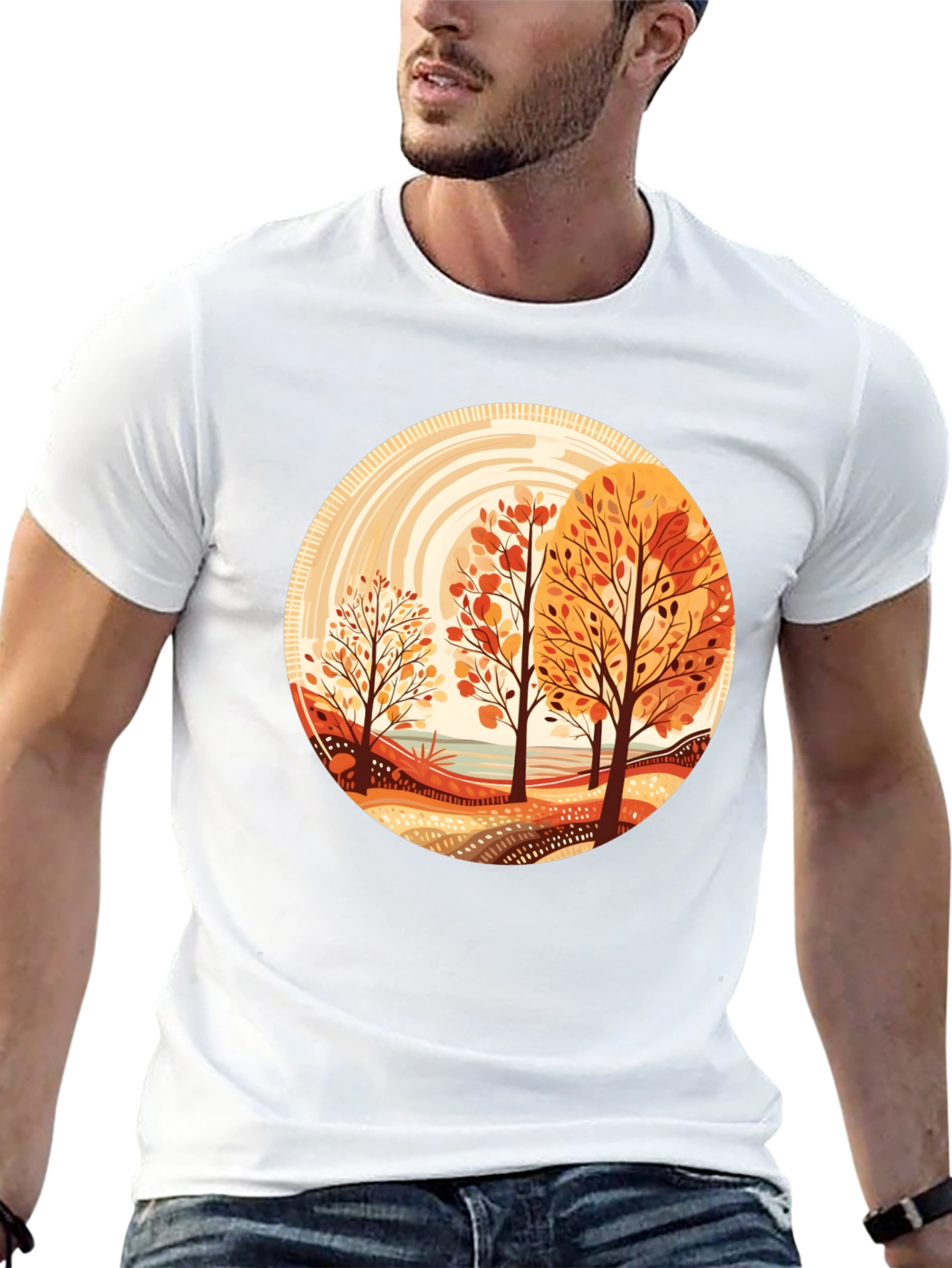 Autumn Trees Graphic Tee - Round Design