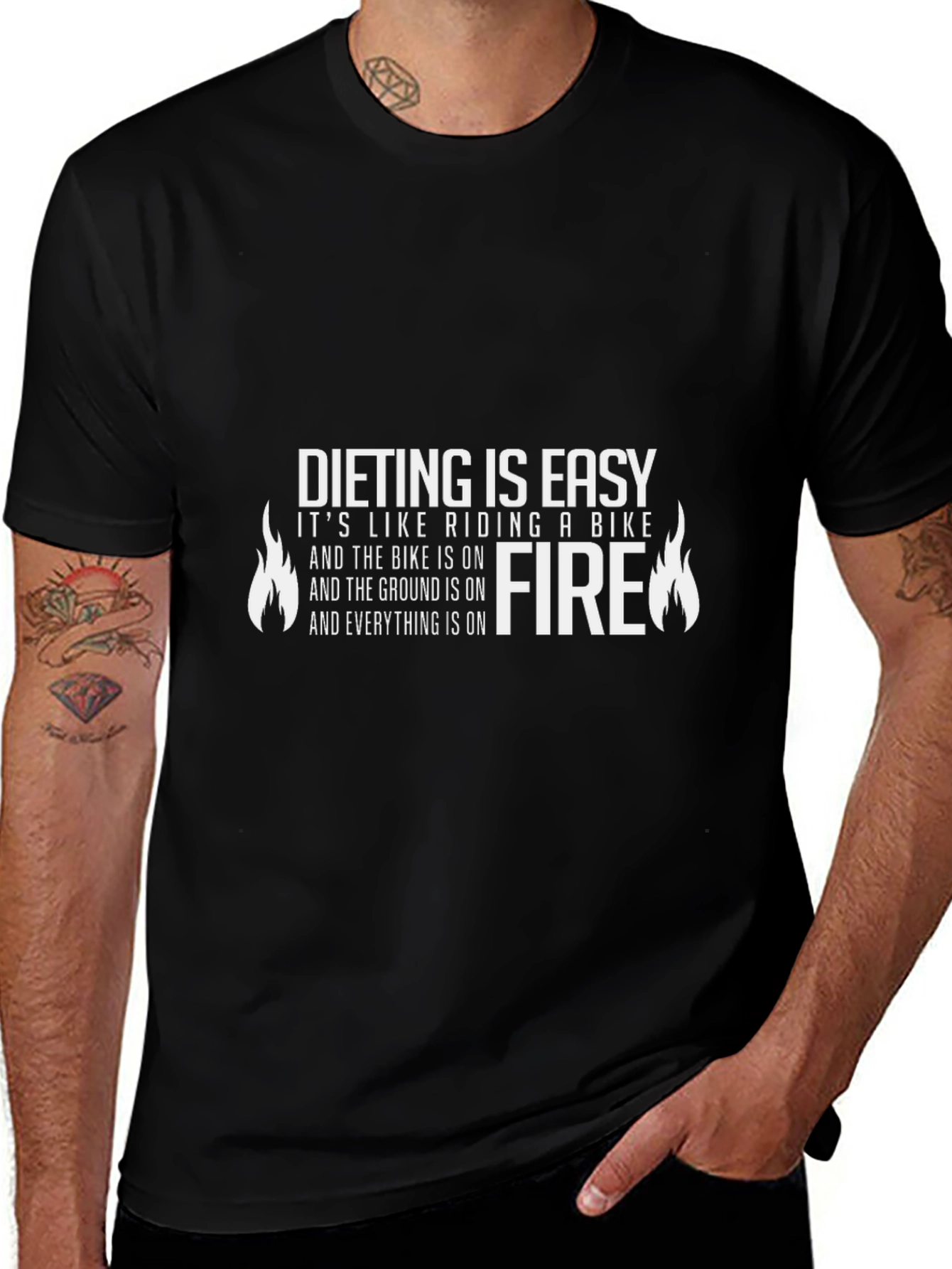 Dieting is Easy Mens T-Shirt - Funny Workout Tee