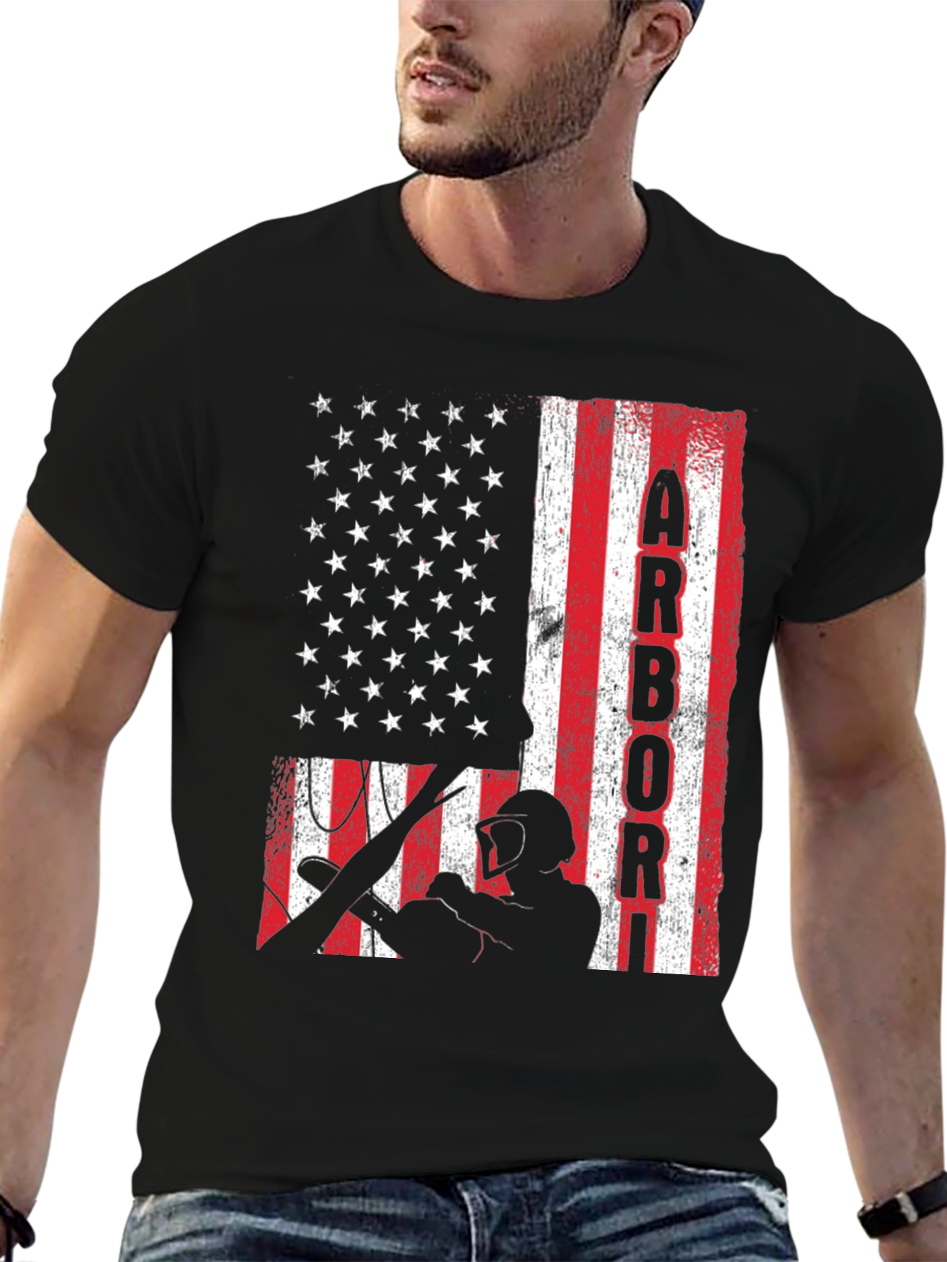 Arborist American Flag T-Shirt - Tree Surgeon Pride