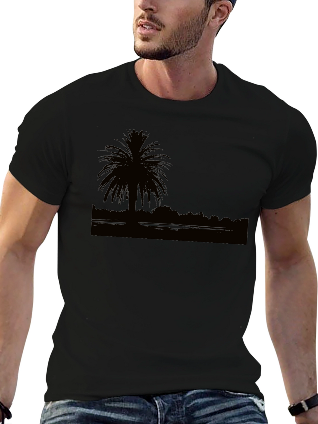 Silhouette Palm Tree Graphic T-Shirt