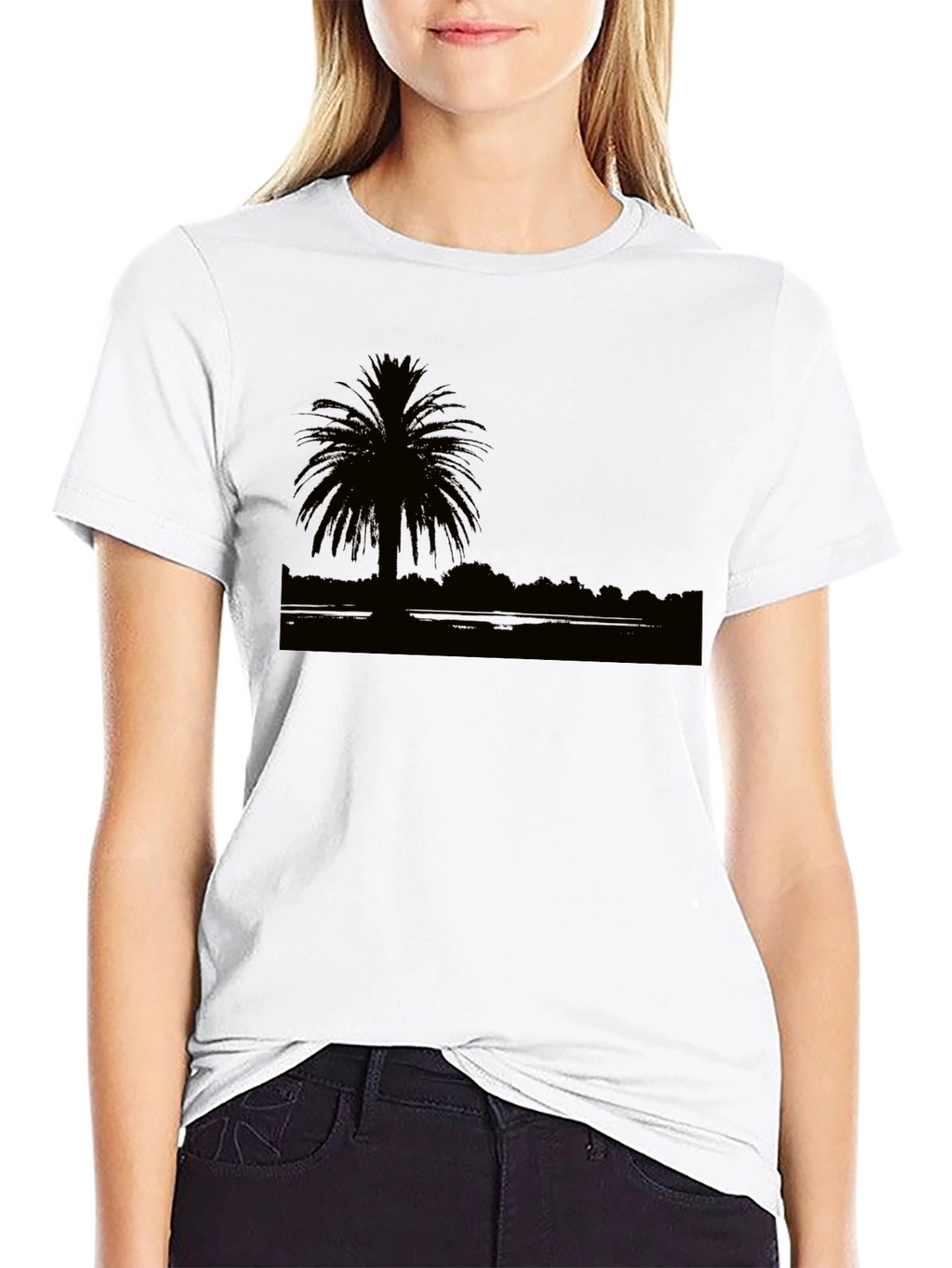 Silhouette Palm Tree Graphic T-Shirt