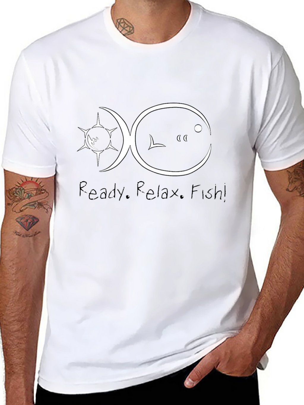 Ready. Relax. Fish! Mens Graphic Tee