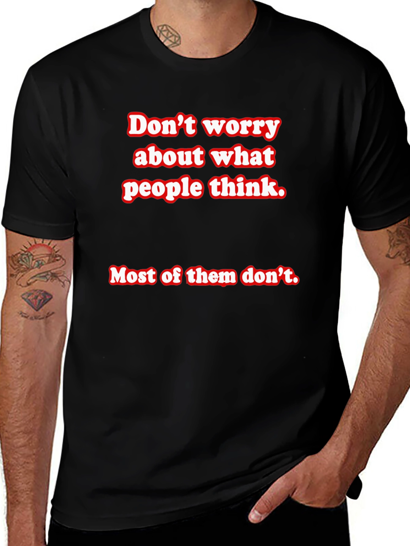 Dont Worry Slogan Graphic Tee - Comfort Fit