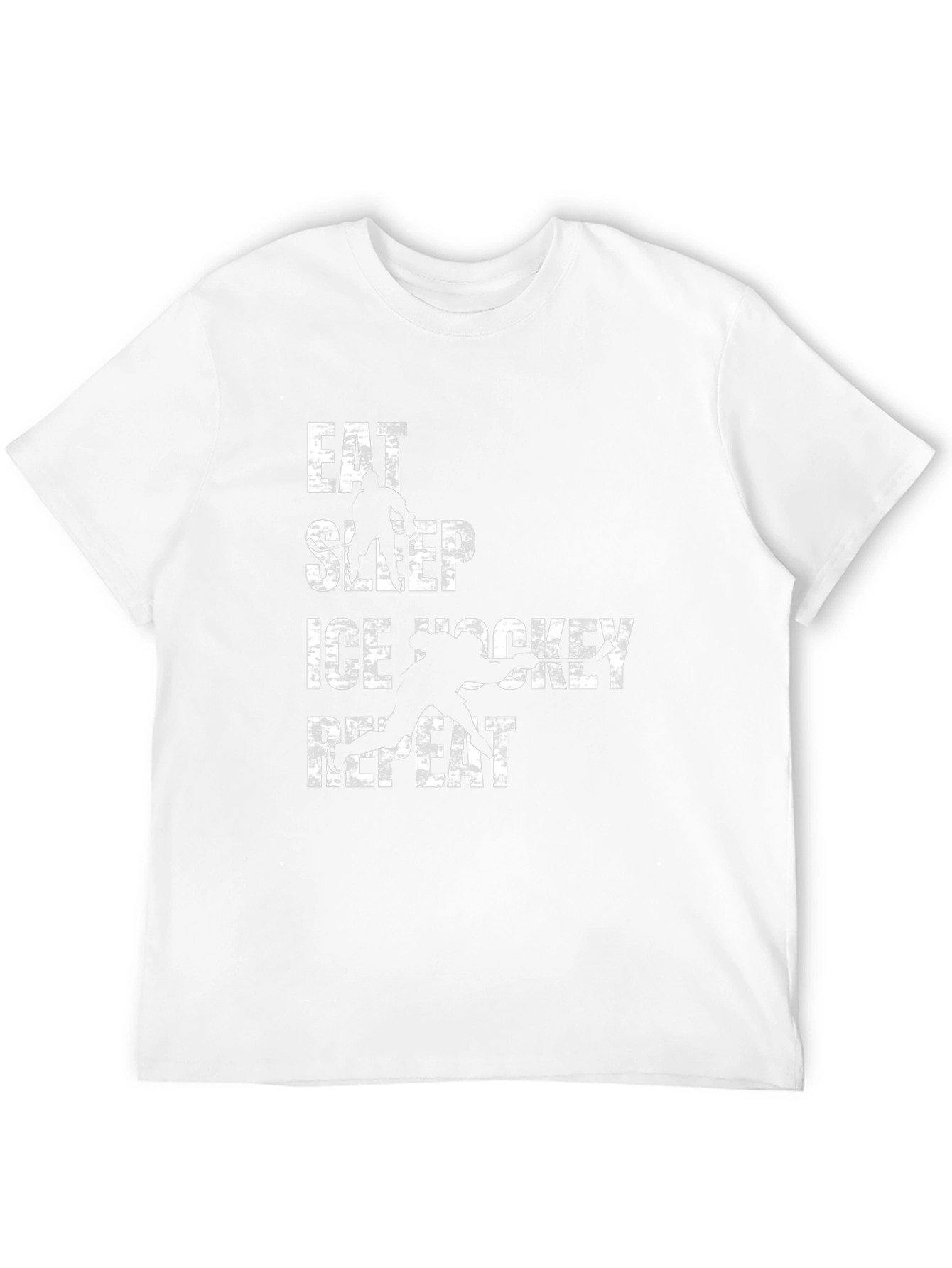Eat Sleep Ice Hockey Repeat Black Graphic T-Shirt