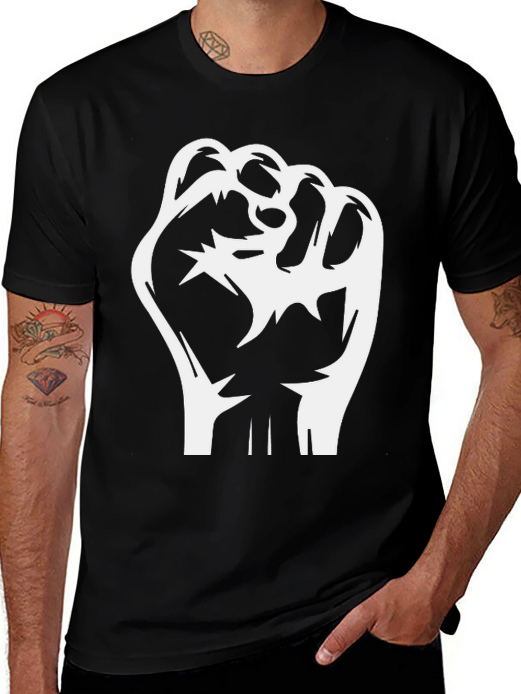 Empowered Fist Graphic Tee - Black