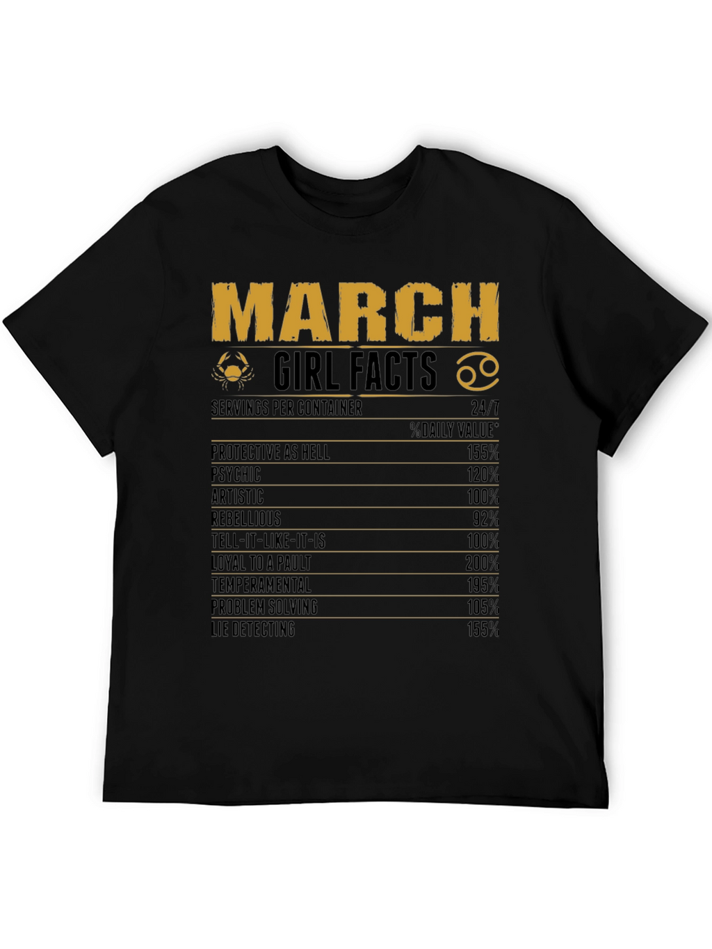 March Girl Facts Zodiac Graphic Tee