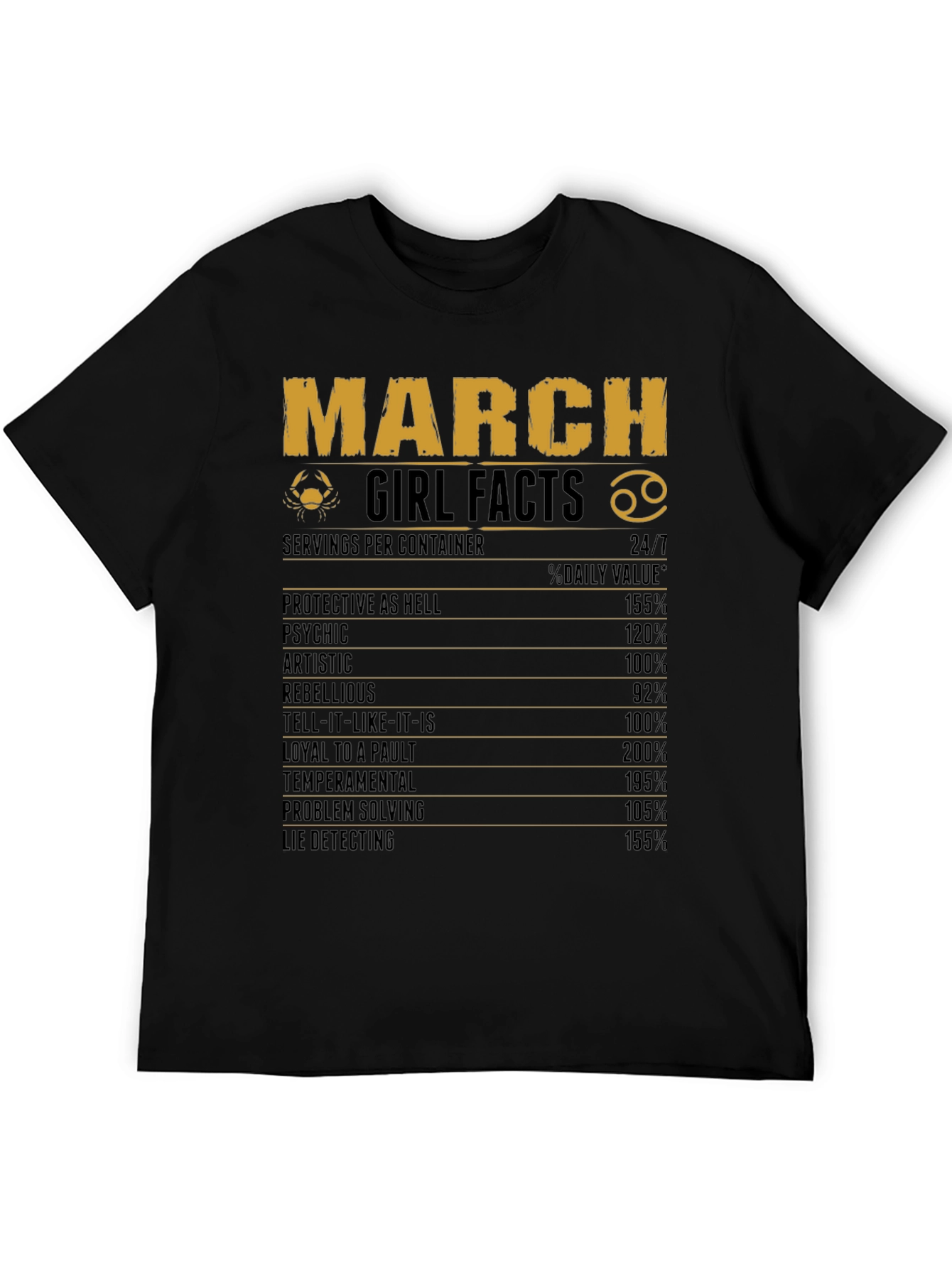 March Girl Facts Zodiac Graphic Tee