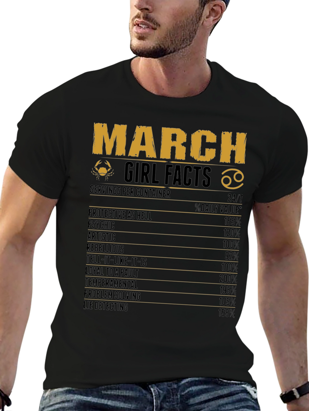 March Girl Facts Zodiac Graphic Tee