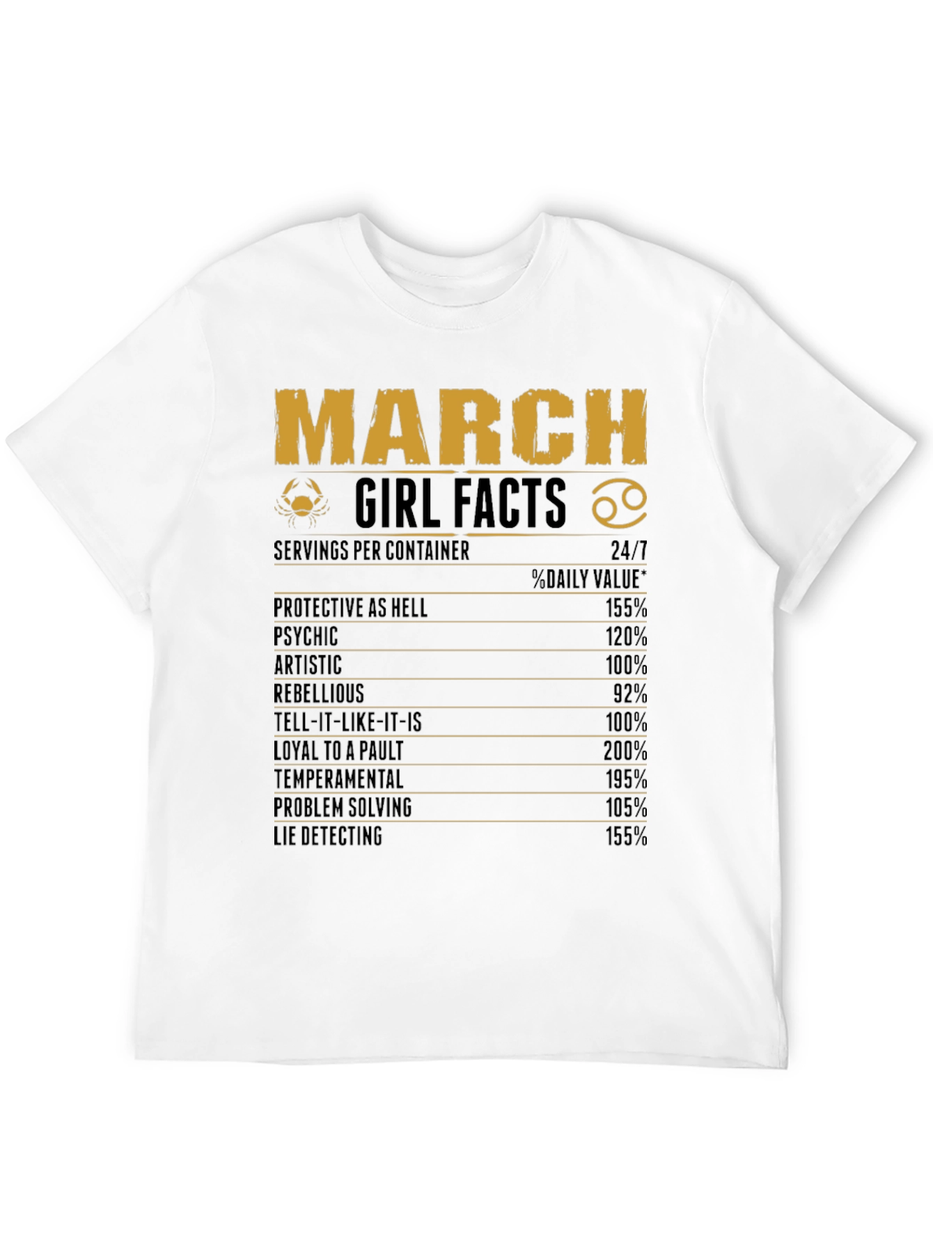 March Girl Facts Zodiac Graphic Tee
