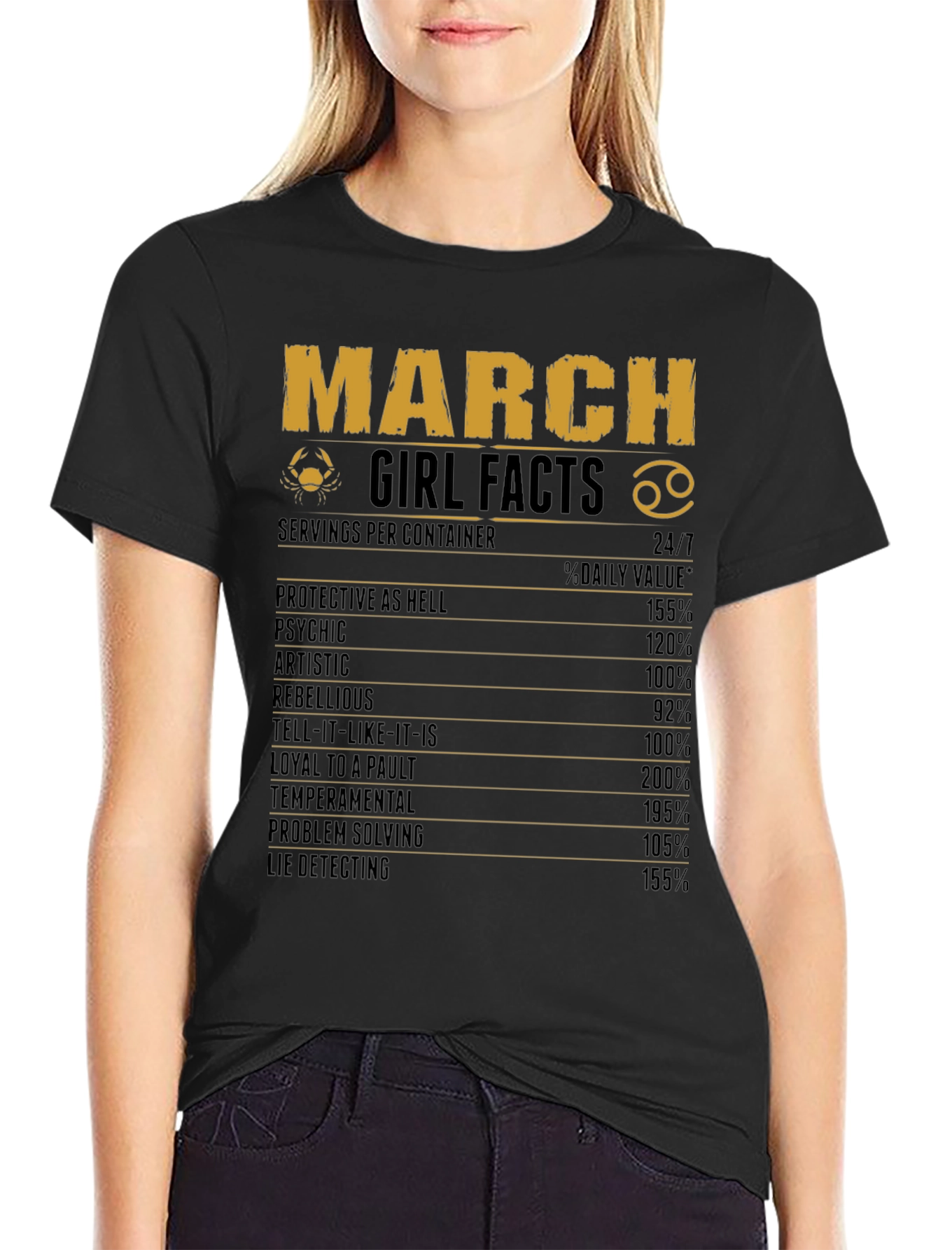 March Girl Facts Zodiac Graphic Tee