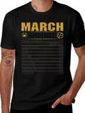 March Girl Facts Zodiac Graphic Tee