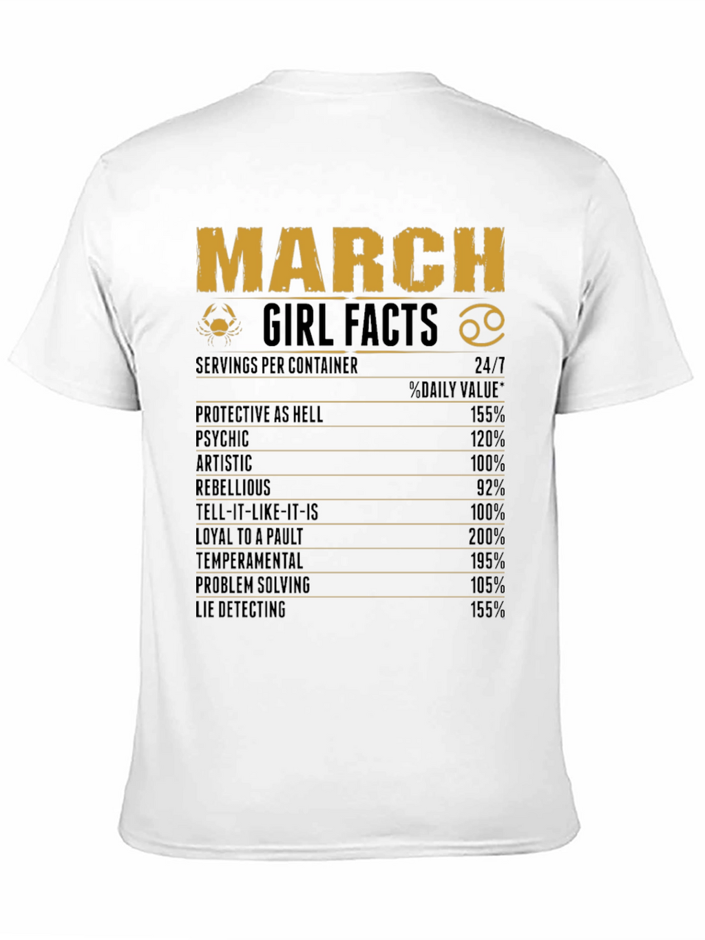 March Girl Facts Zodiac Graphic Tee
