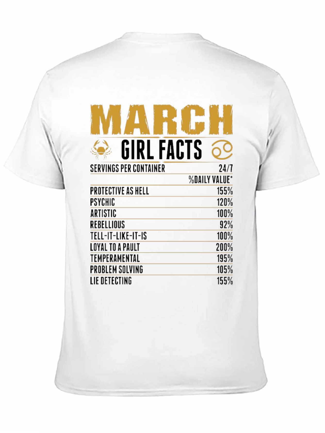 March Girl Facts Zodiac Graphic Tee