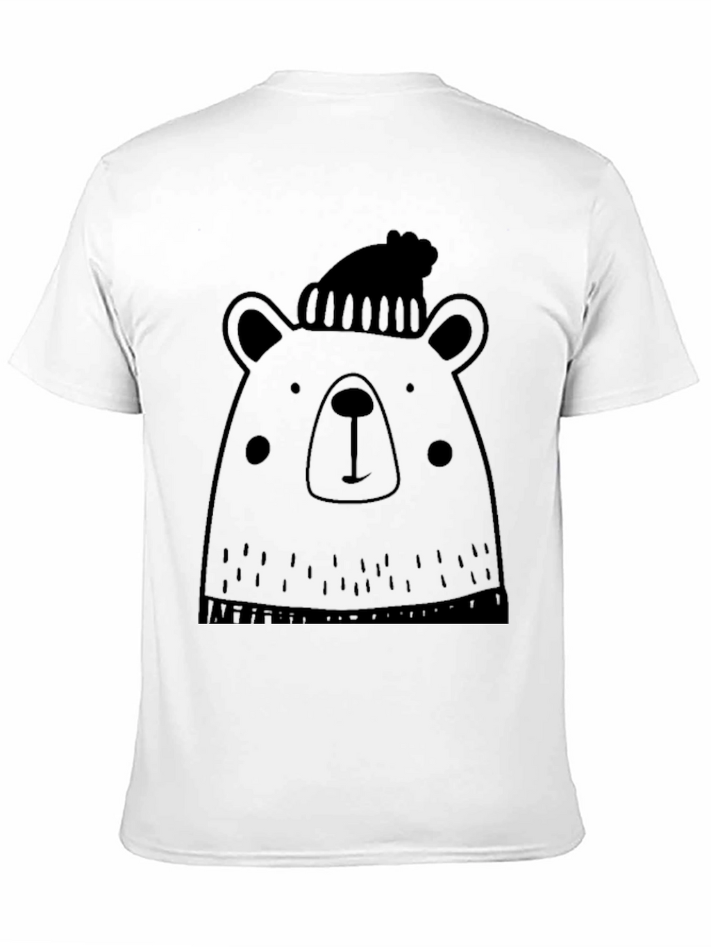 Bear with Beanie Black Graphic T-Shirt