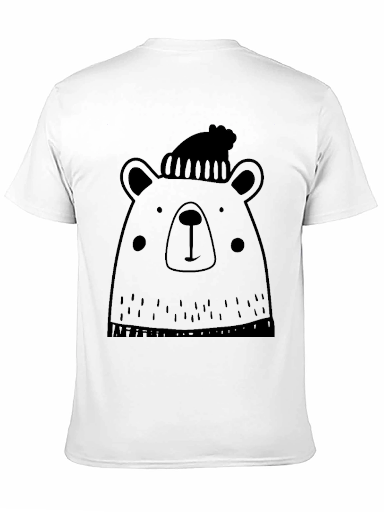 Bear with Beanie Black Graphic T-Shirt