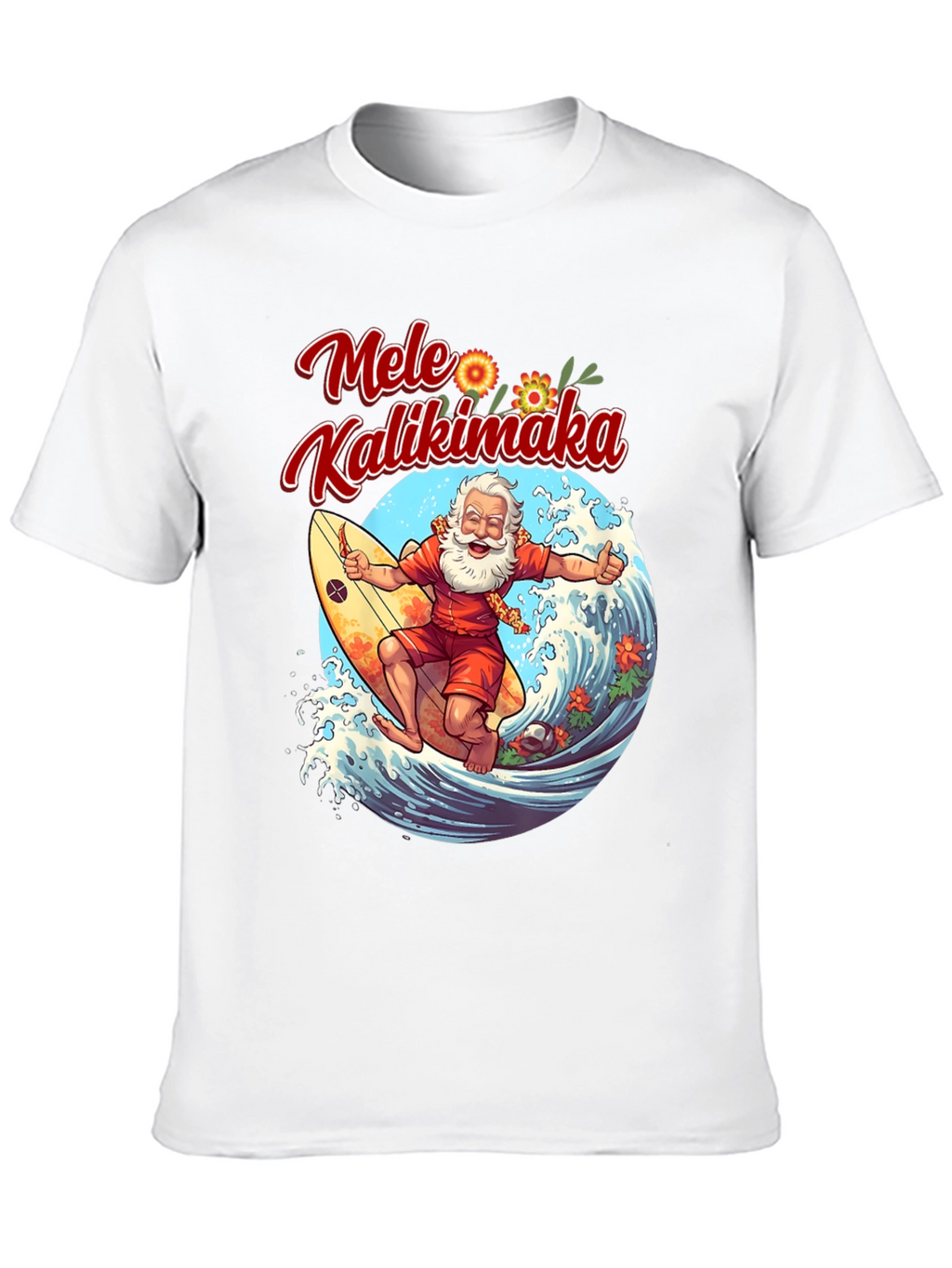 Mele Kalikimaka Santa Surfing T-Shirt
