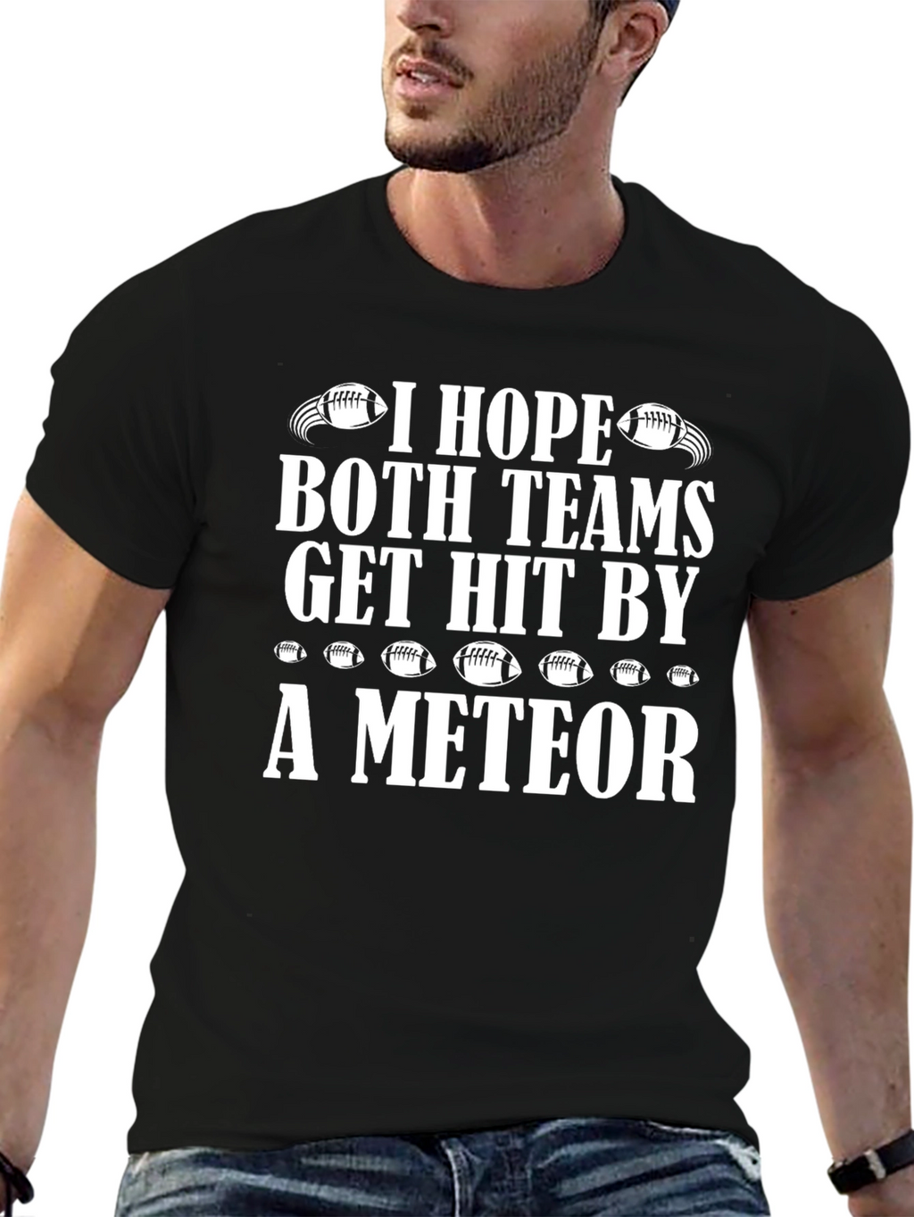 Funny Football Meteor T-Shirt for Game Day
