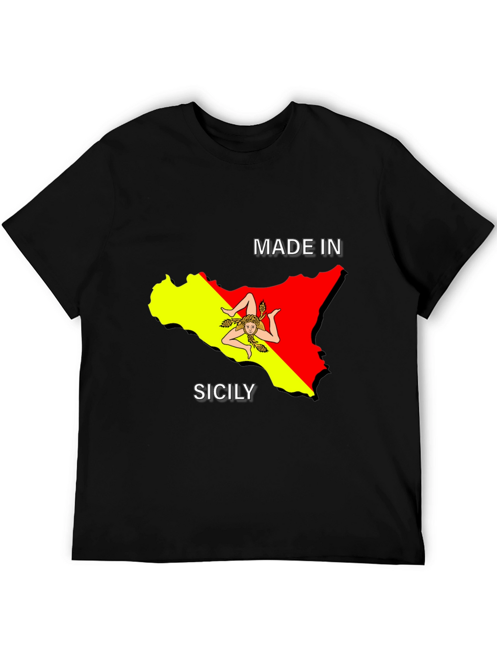 Sicily Pride Tee - Made In Sicily Black T-Shirt