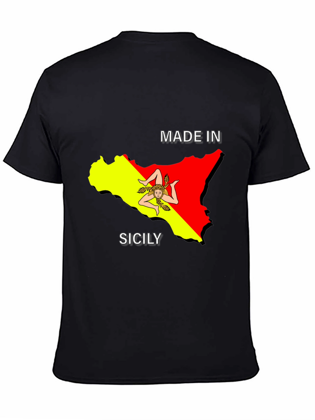 Sicily Pride Tee - Made In Sicily Black T-Shirt