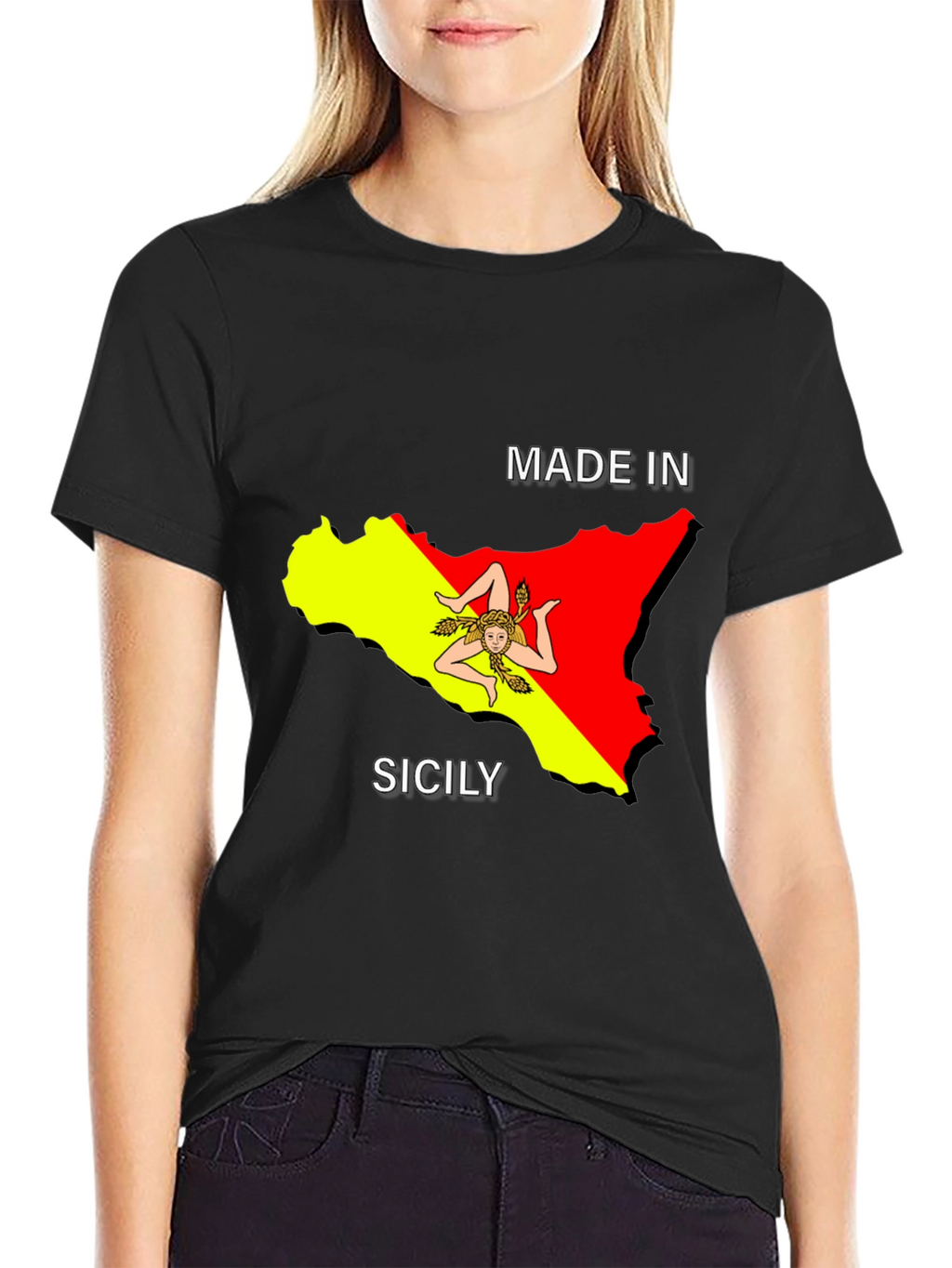 Sicily Pride Tee - Made In Sicily Black T-Shirt