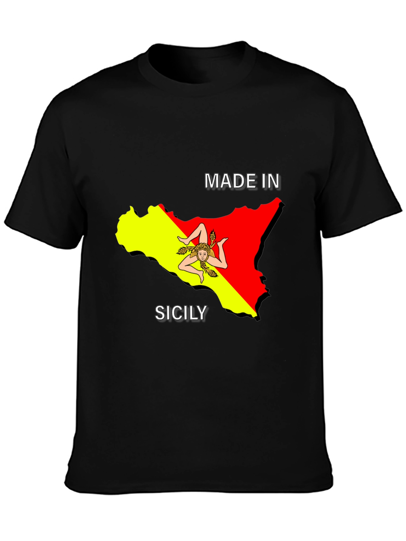 Sicily Pride Tee - Made In Sicily Black T-Shirt