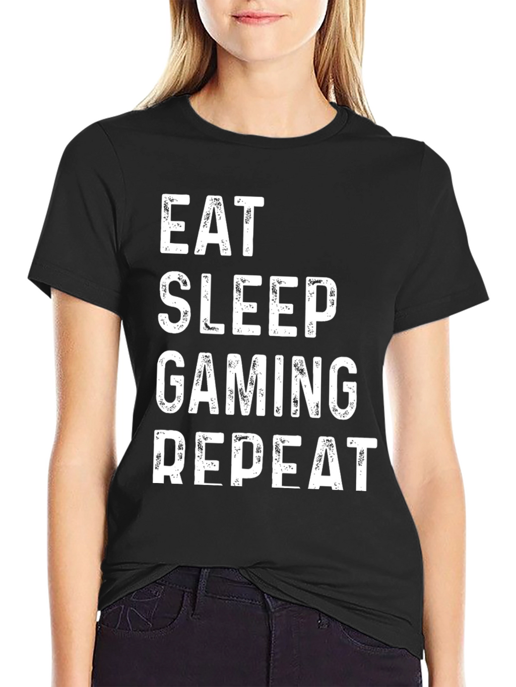 Eat Sleep Gaming Repeat Black T-Shirt