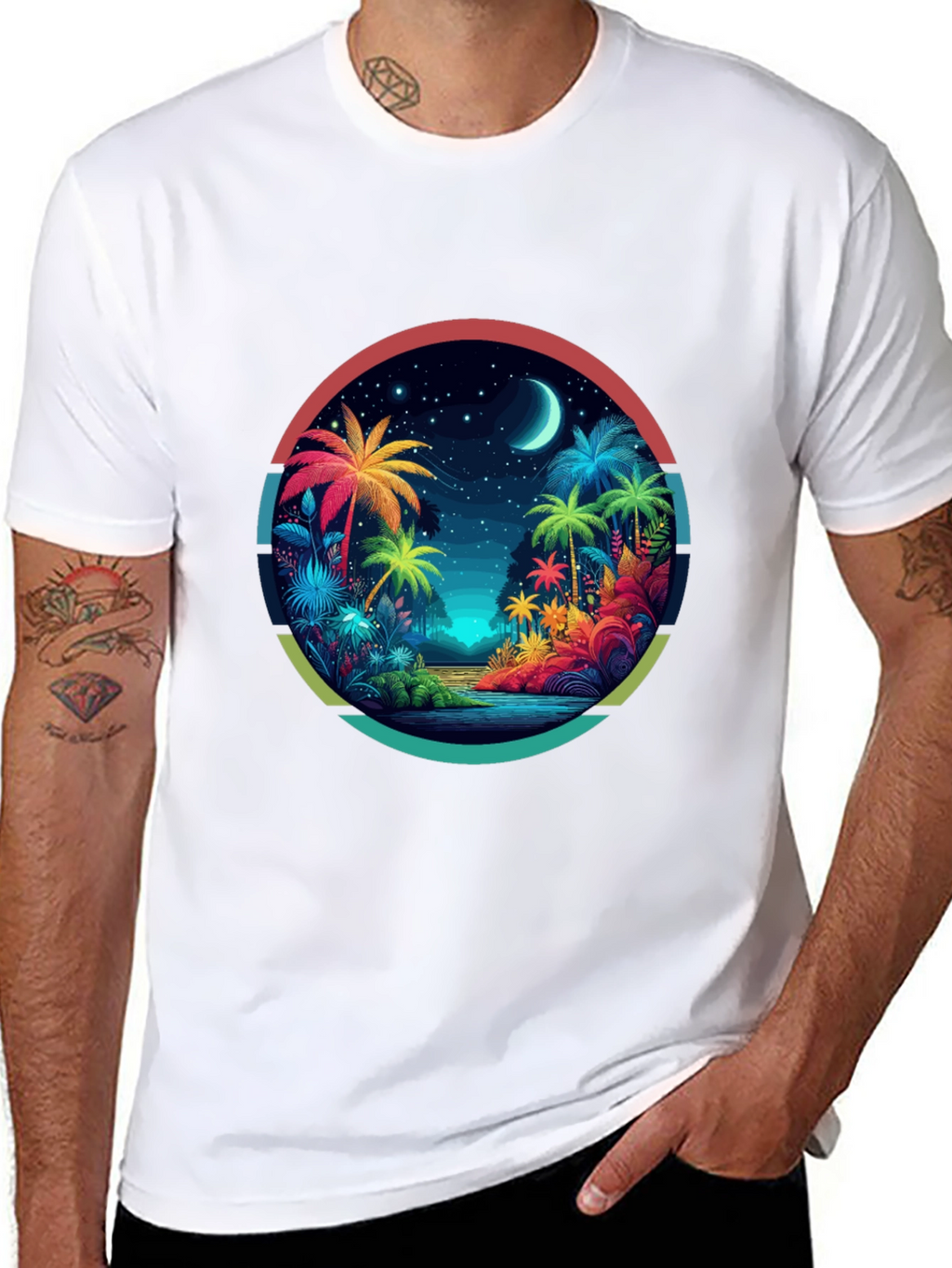 Tropical Palms Graphic Tee - Island Vibes
