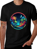 Tropical Palms Graphic Tee - Island Vibes