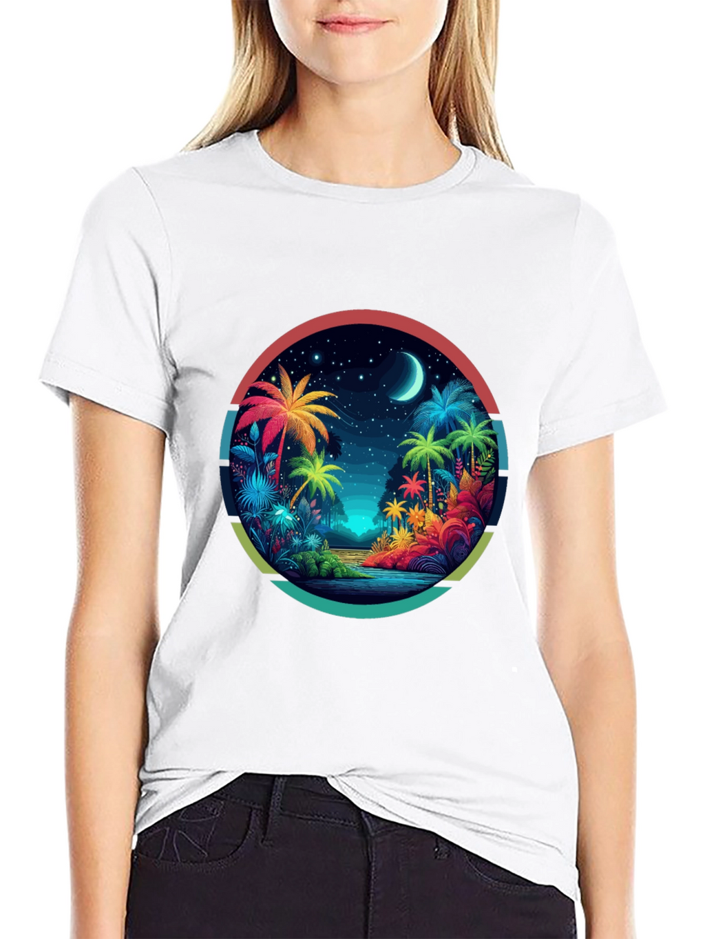 Tropical Palms Graphic Tee - Island Vibes