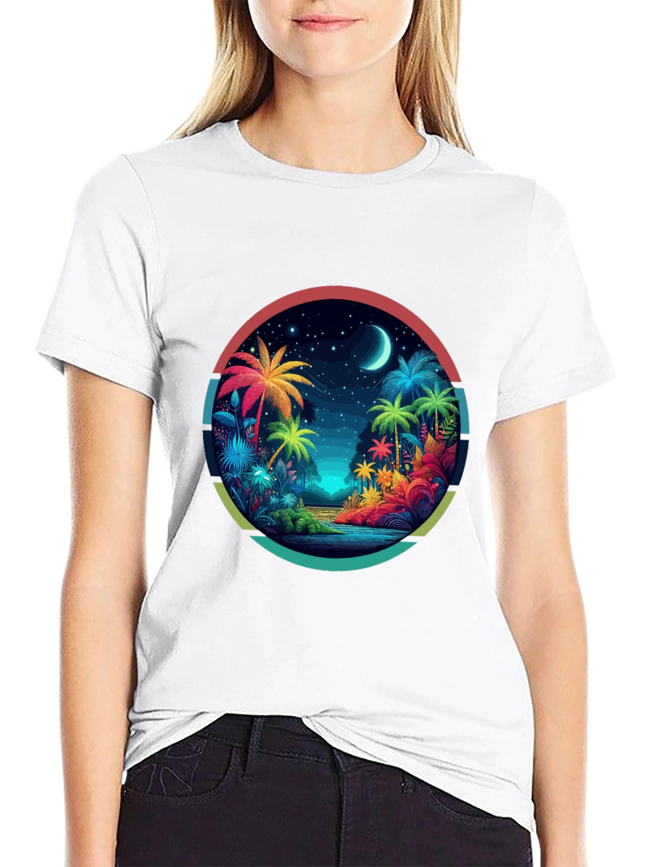 Tropical Palms Graphic Tee - Island Vibes