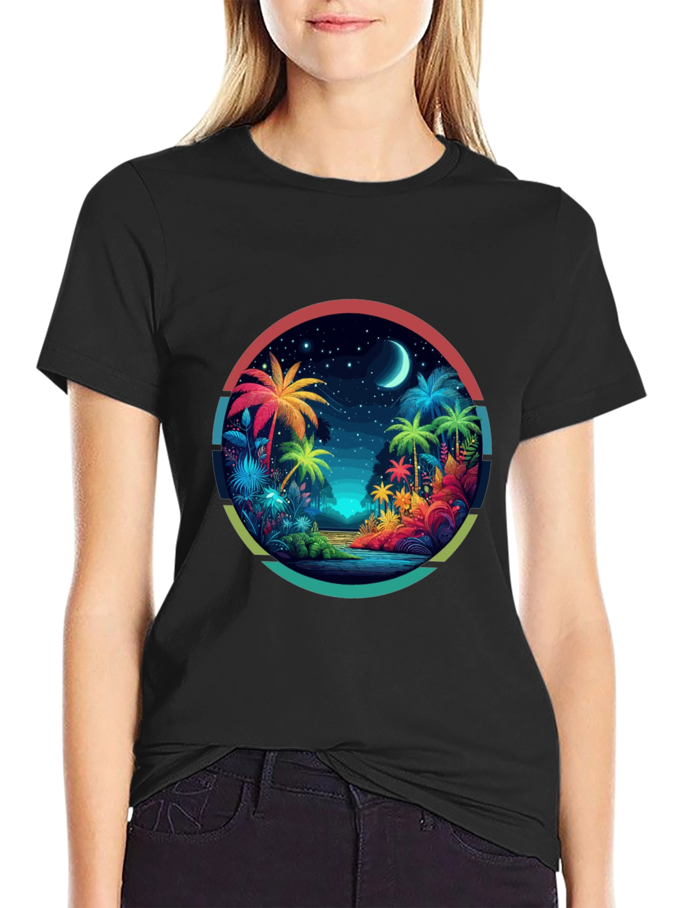 Tropical Palms Graphic Tee - Island Vibes