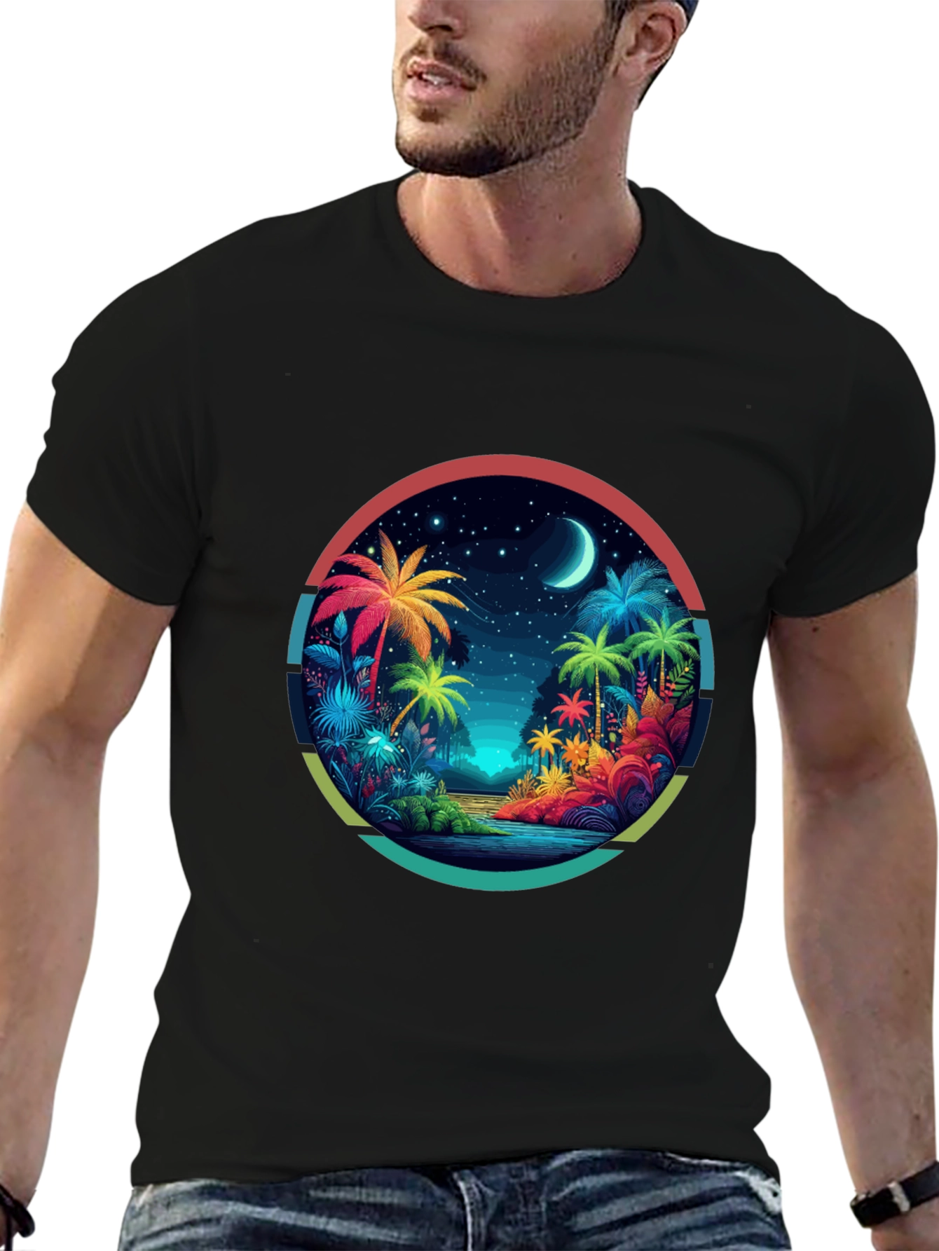 Tropical Palms Graphic Tee - Island Vibes