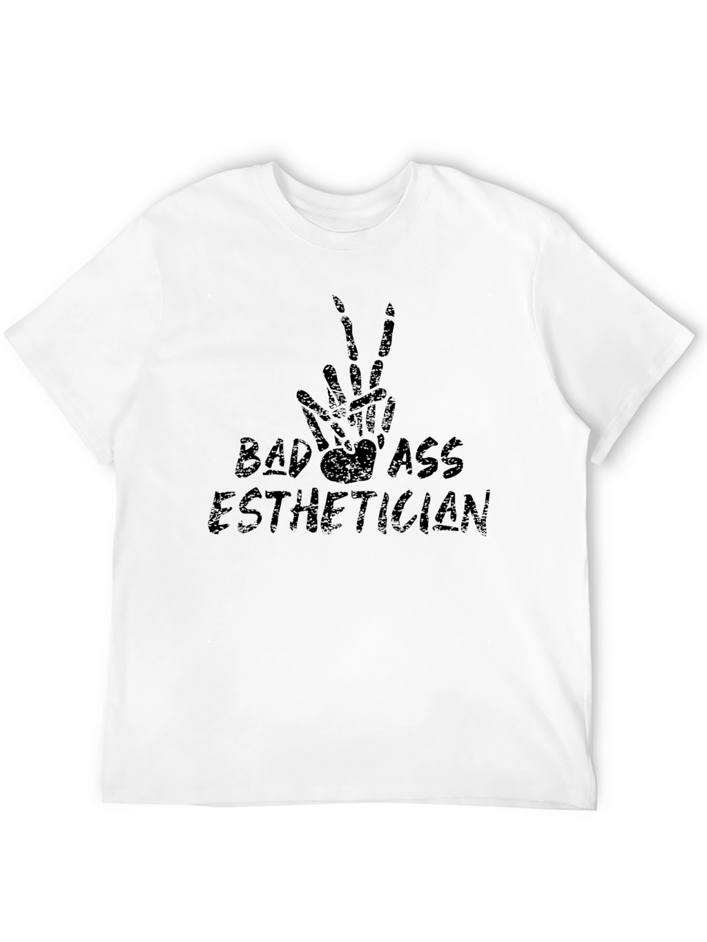 Badass Esthetician Skeleton Hand Peace Sign T-Shirt