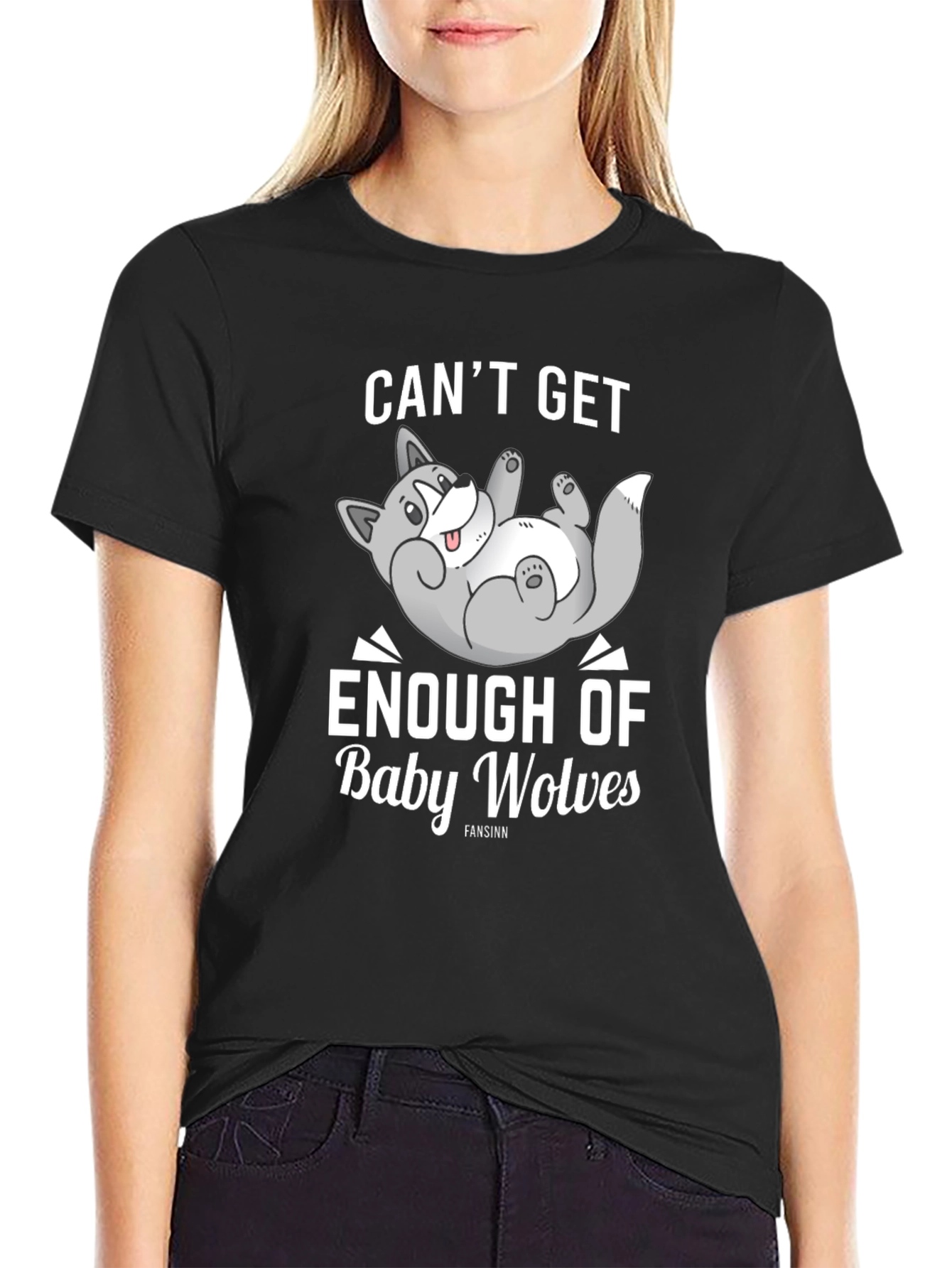Cant Get Enough Baby Wolves Graphic T-Shirt