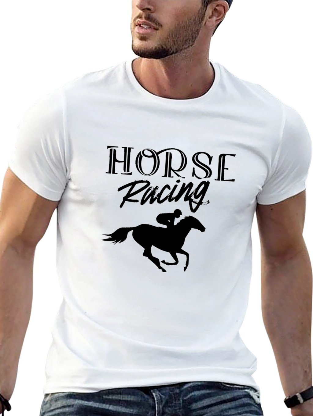 Horse Racing Silhouette Graphic Tee - Unisex