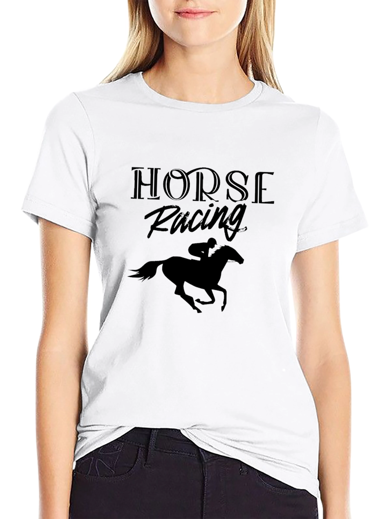 Horse Racing Silhouette Graphic Tee - Unisex