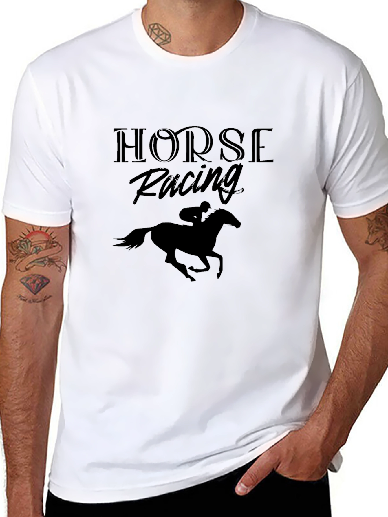 Horse Racing Silhouette Graphic Tee - Unisex