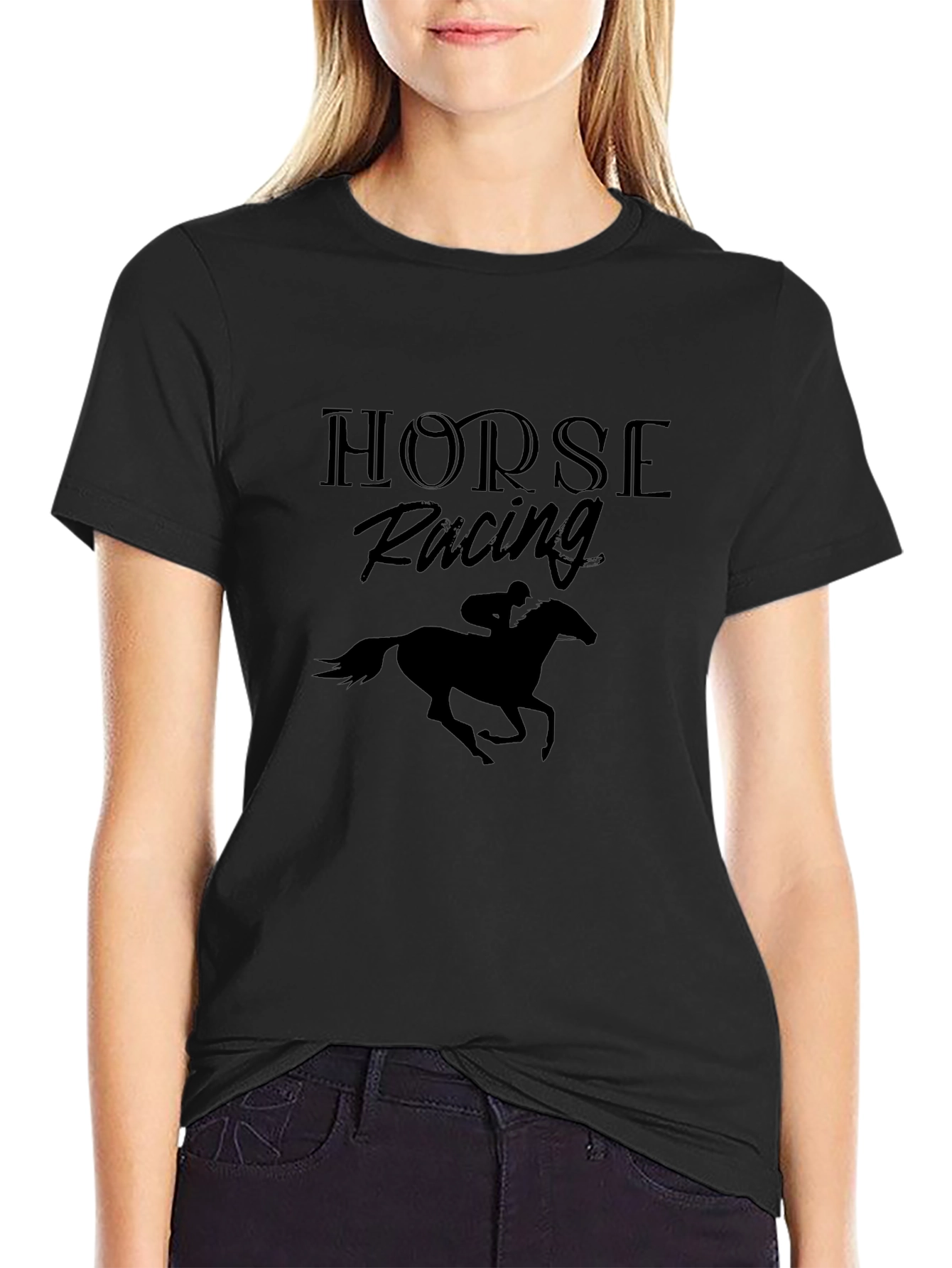 Horse Racing Silhouette Graphic Tee - Unisex