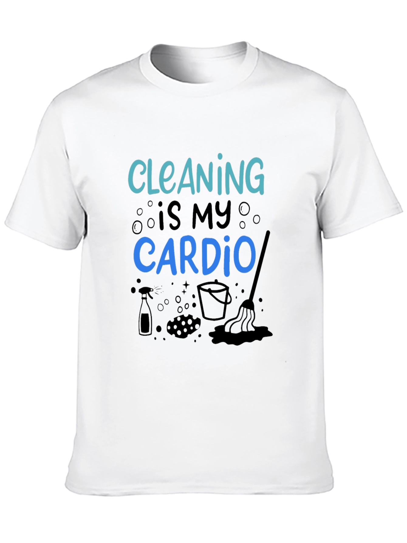 Cleaning is My Cardio Black Graphic Tee