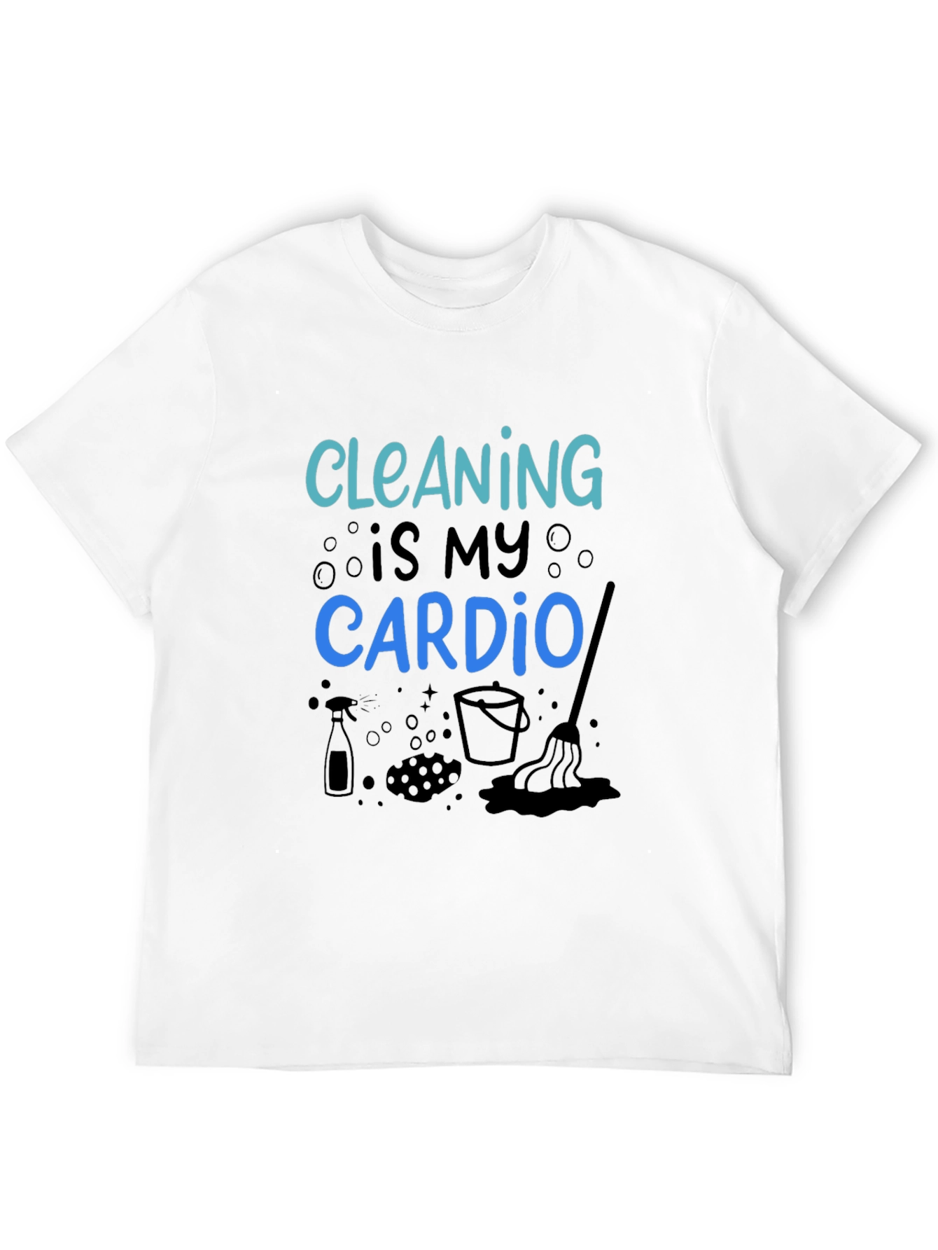 Cleaning is My Cardio Black Graphic Tee