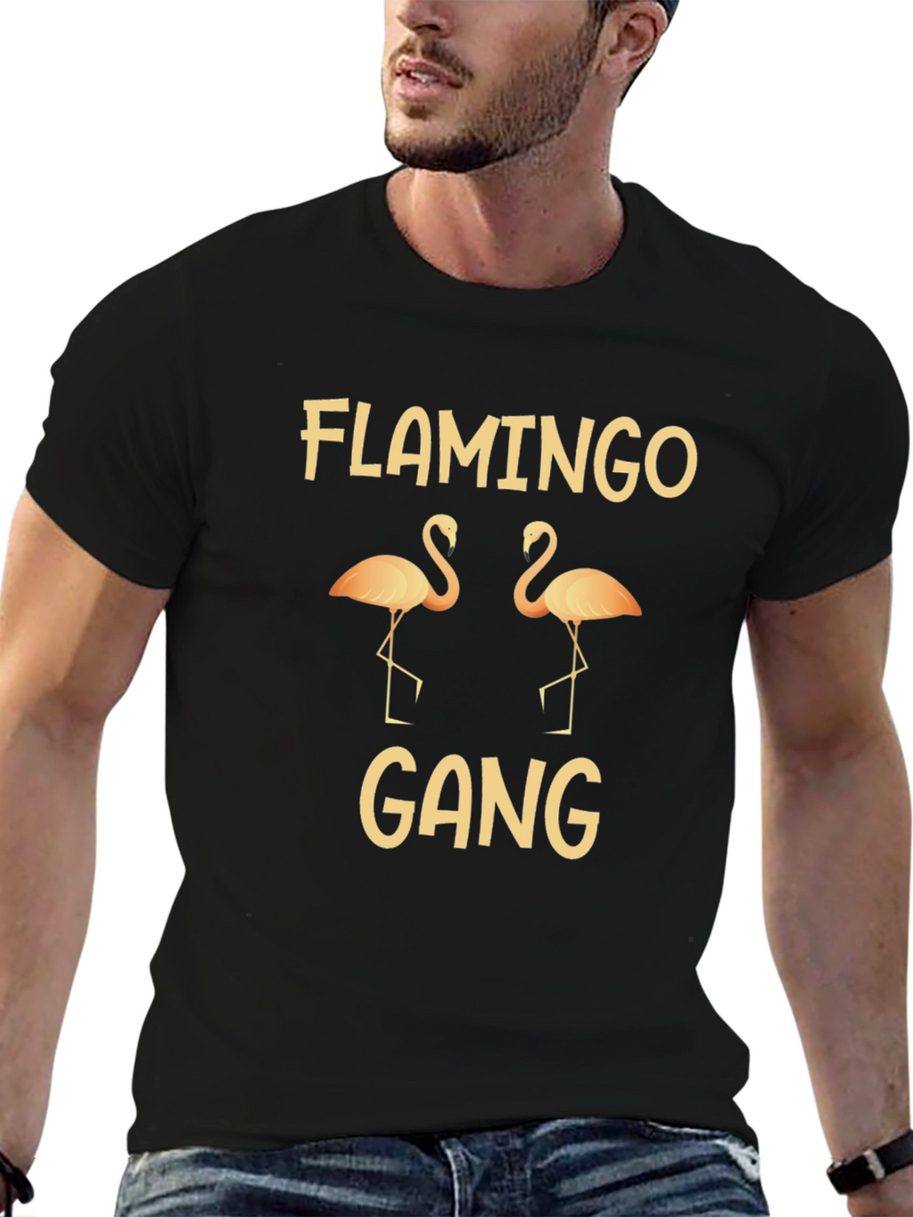 Flamingo Gang Black T-Shirt