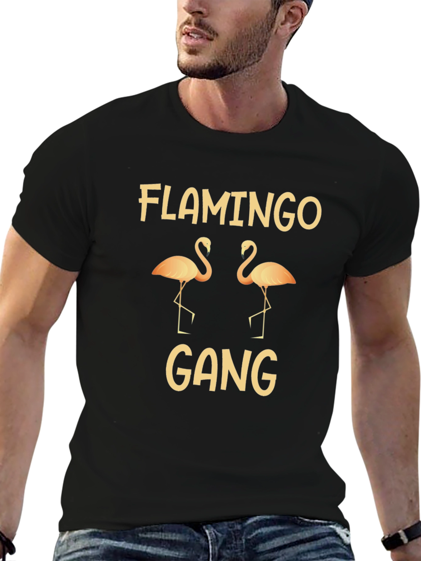 Flamingo Gang Black T-Shirt