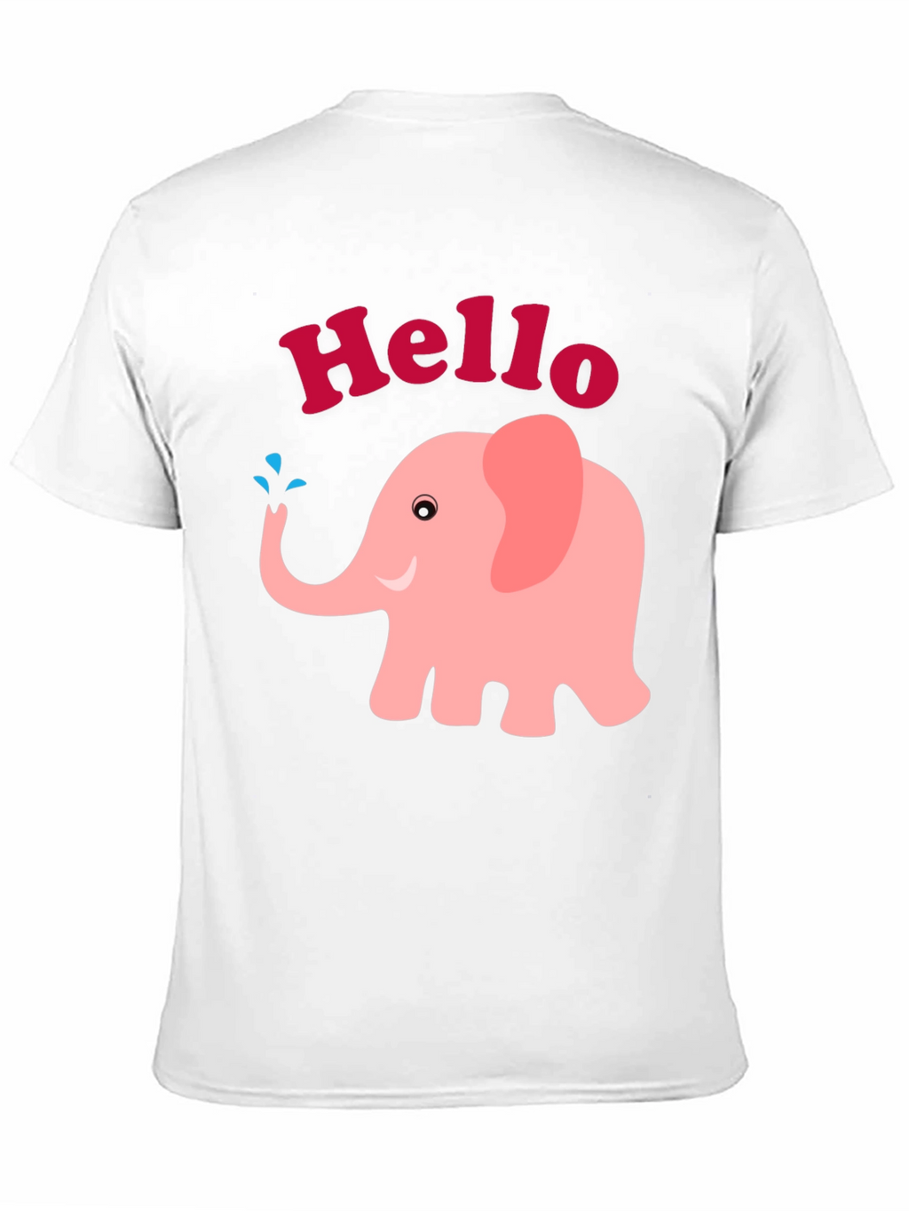 Cute Pink Elephant Hello Graphic Tee