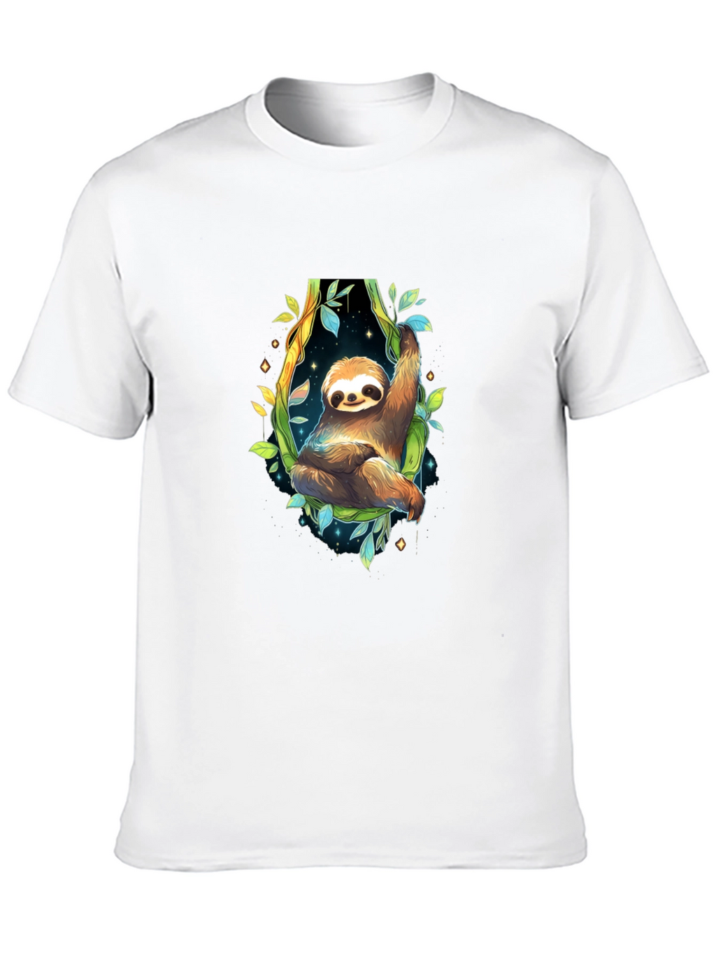 Sloth Graphic Black Tee - Cute Animal Design