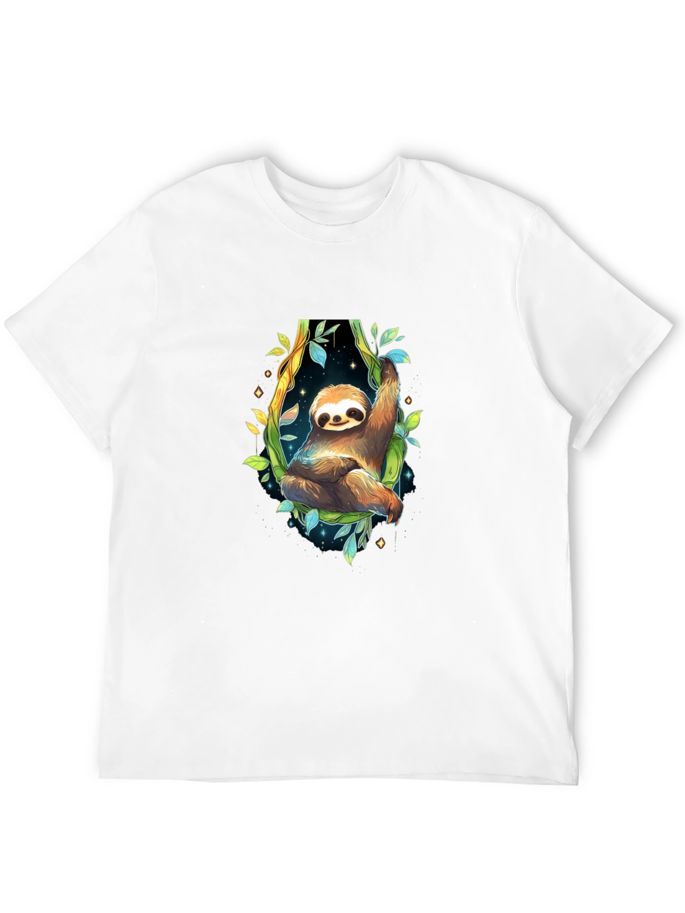 Sloth Graphic Black Tee - Cute Animal Design