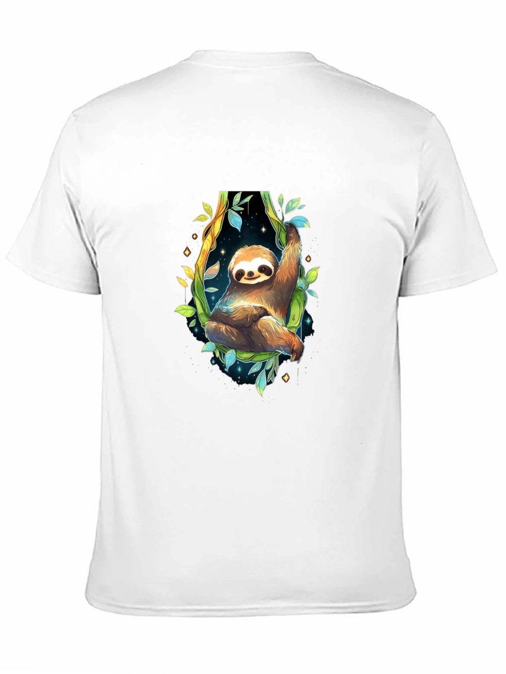 Sloth Graphic Black Tee - Cute Animal Design