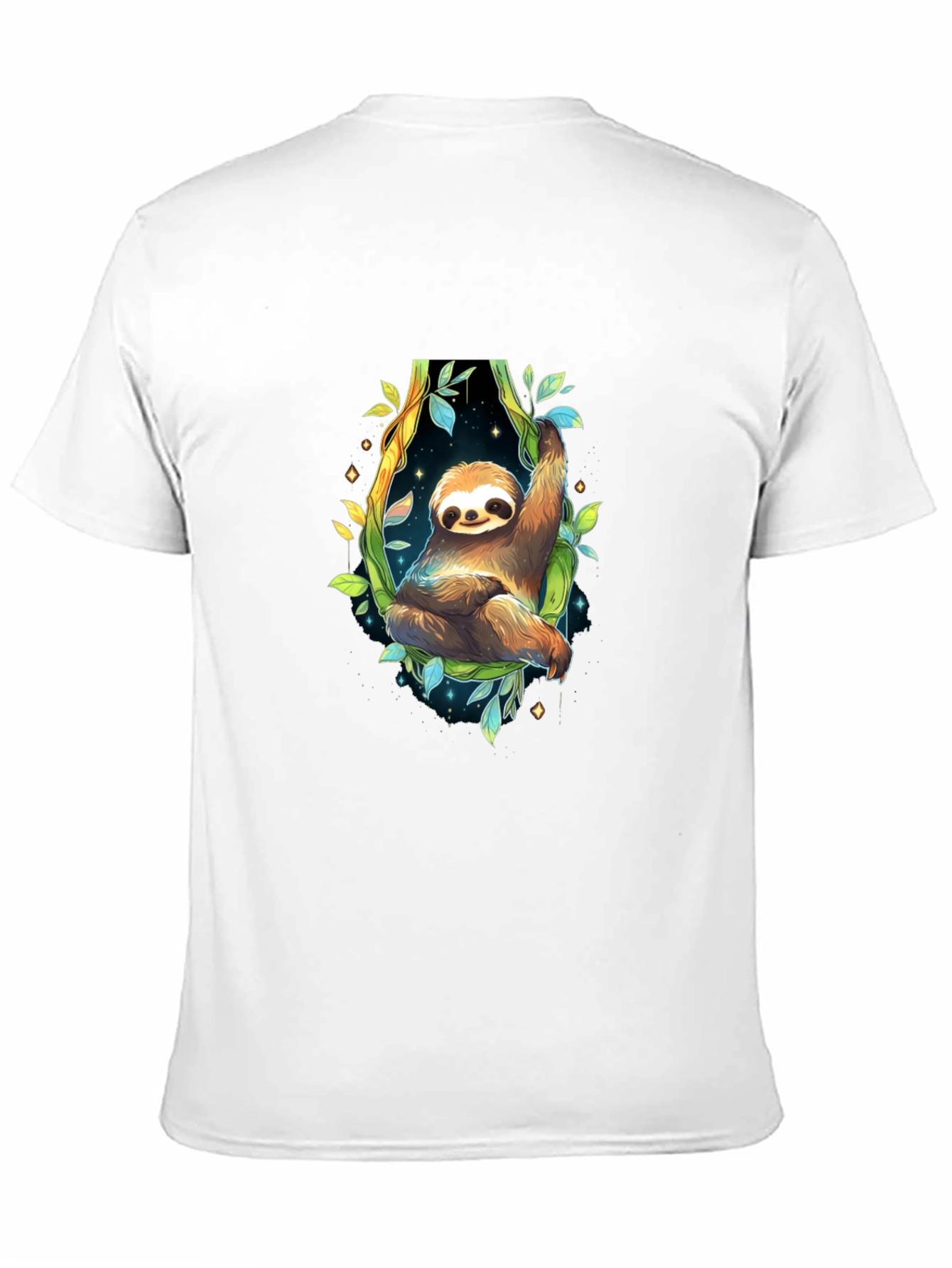 Sloth Graphic Black Tee - Cute Animal Design