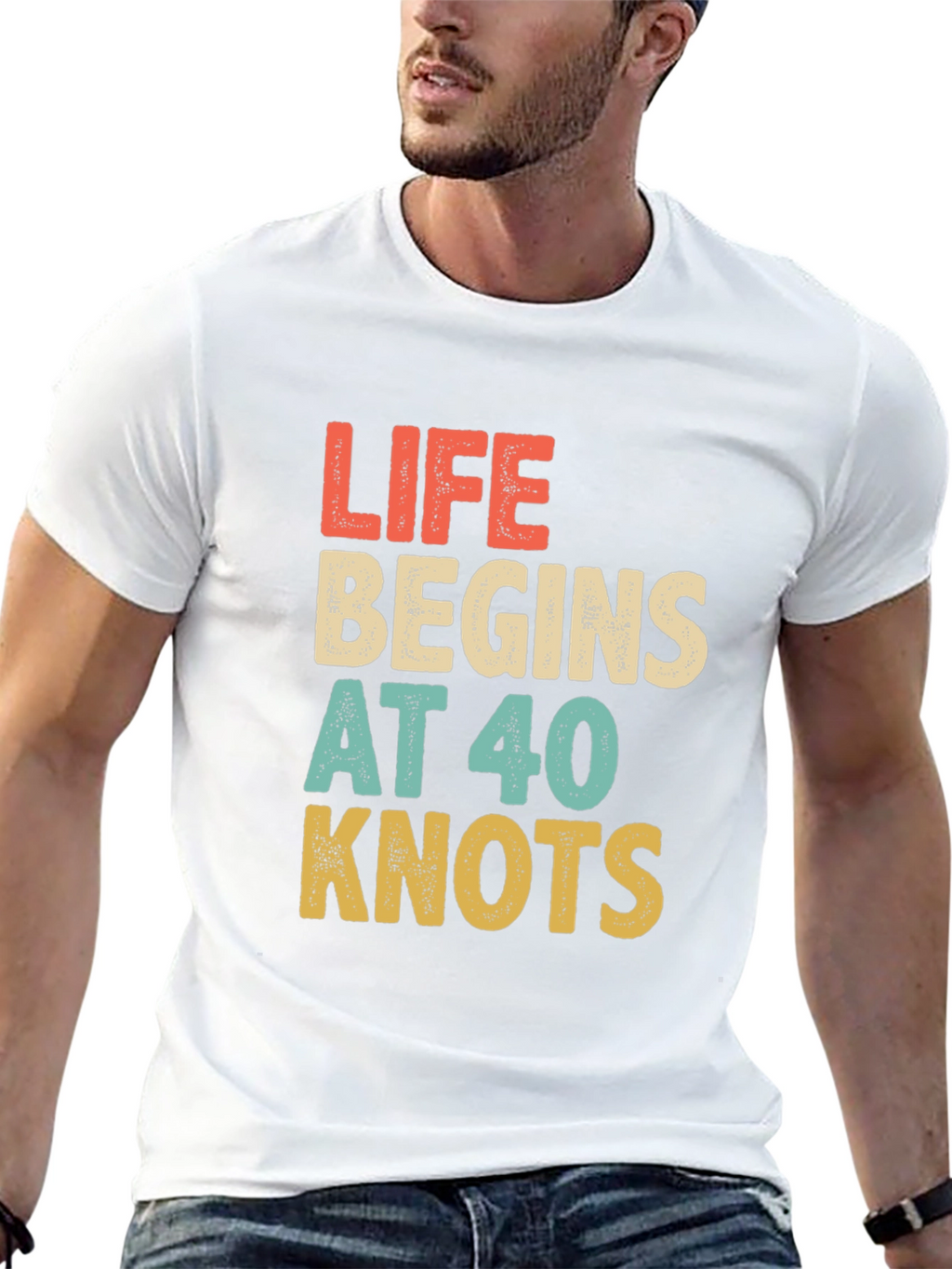 Life Begins at 40 Knots Graphic Tee